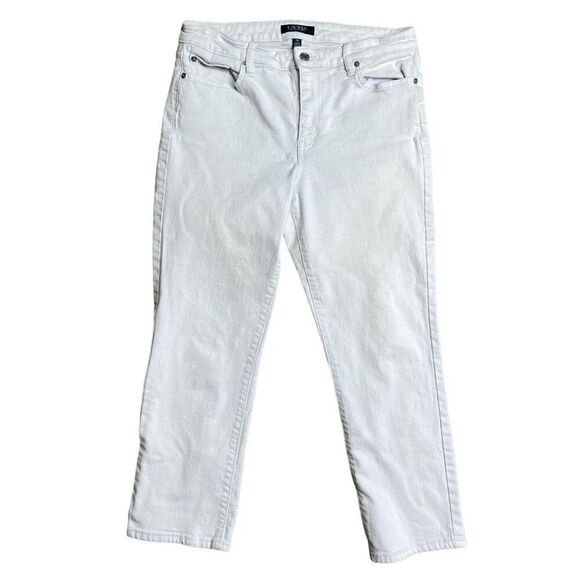 Lauren Ralph Lauren Straight Crop Jeans Size 10 White - Picture 1 of 6